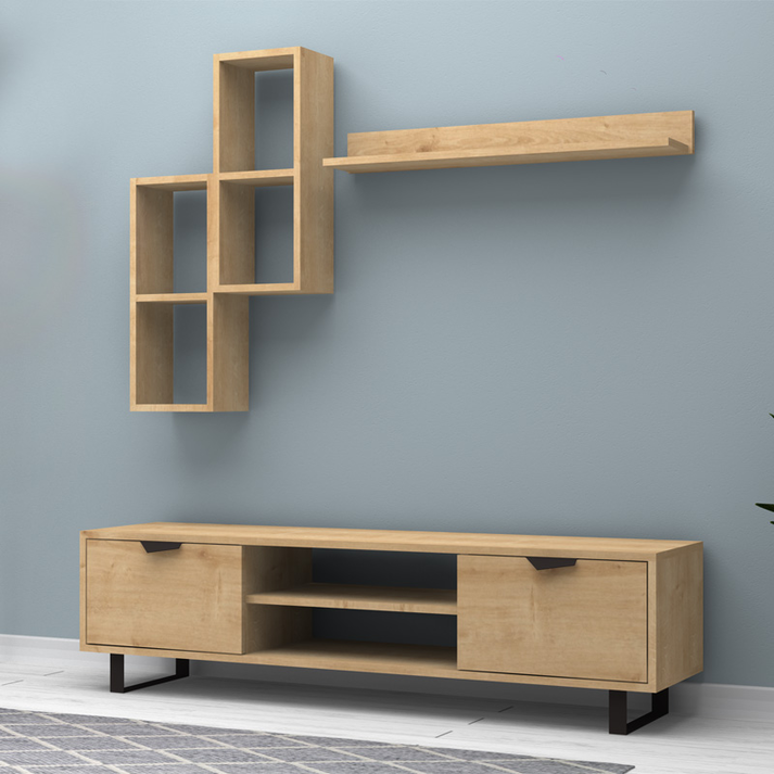 Σύνθεση τηλεόρασης Lonsa χρώμα φυσικό οξιάς 160x35x40εκ.