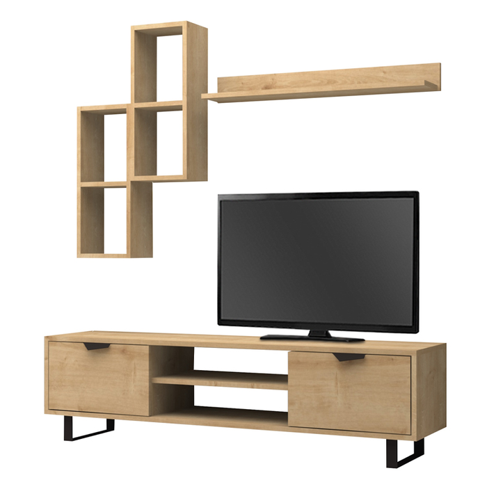 Σύνθεση τηλεόρασης Lonsa χρώμα φυσικό οξιάς 160x35x40εκ.