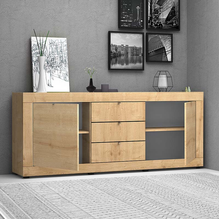 Μπουφές Ocean χρώμα φυσικό οξιάς 210x45x86εκ.