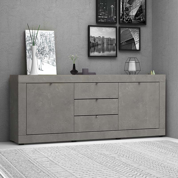 Μπουφές Ocean χρώμα γκρι σκυροδέματος 210x45x86εκ.