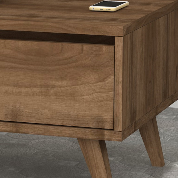 Τραπεζάκι σαλονιού Aster χρώμα καρυδί 120x56x40εκ.