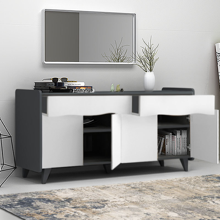 Μπουφές Sila χρώμα λευκό - γκρι 140x45x72εκ.