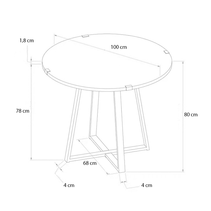 Τραπέζι Rubes χρώμα γκρι σκυροδέματος 100x100x78εκ.