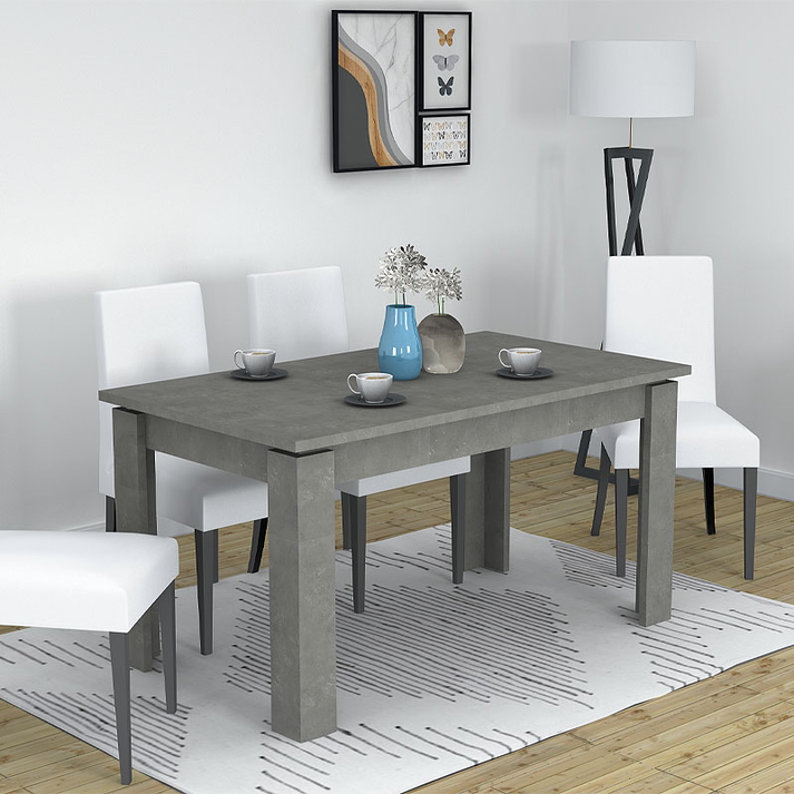 Τραπέζι Denzel χρώμα γκρι σκυροδέματος 120x80x76εκ.