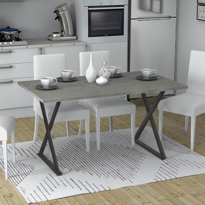 Τραπέζι Bette χρώμα γκρι σκυροδέματος 140x80x76εκ.