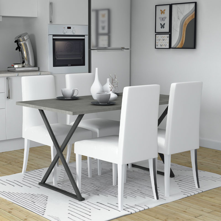 Τραπέζι Bette χρώμα γκρι σκυροδέματος 140x80x76εκ.