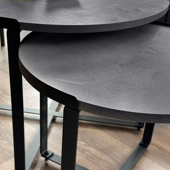 Σετ τραπεζάκια σαλονιού Davis 2τμχ. χρώμα γκρι σκυροδέματος 70x69x46εκ.