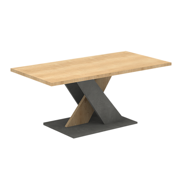 Τραπεζάκι σαλονιού Marcello χρώμα φυσικό οξιάς - γκρι σκυροδέματος 110x55x47εκ.