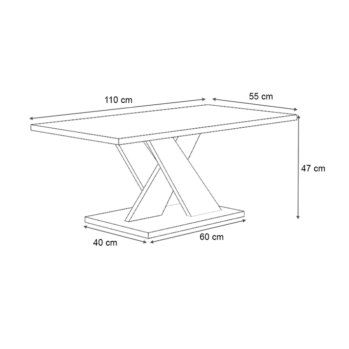 Τραπεζάκι σαλονιού Marcello χρώμα λευκό 110x55x47εκ.