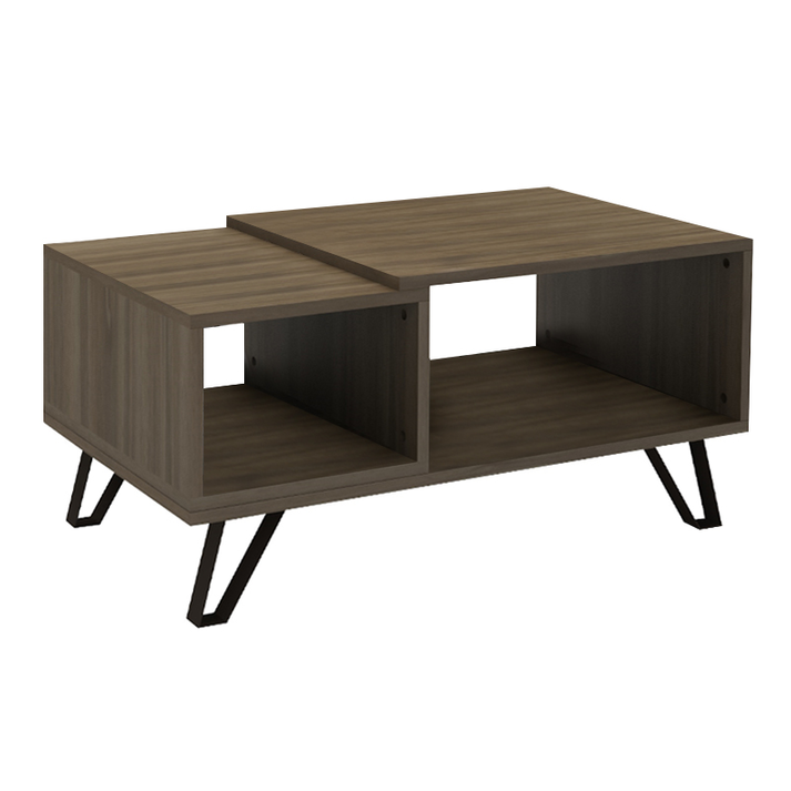 Τραπεζάκι σαλονιού Don χρώμα καρυδί 90x55x44εκ.