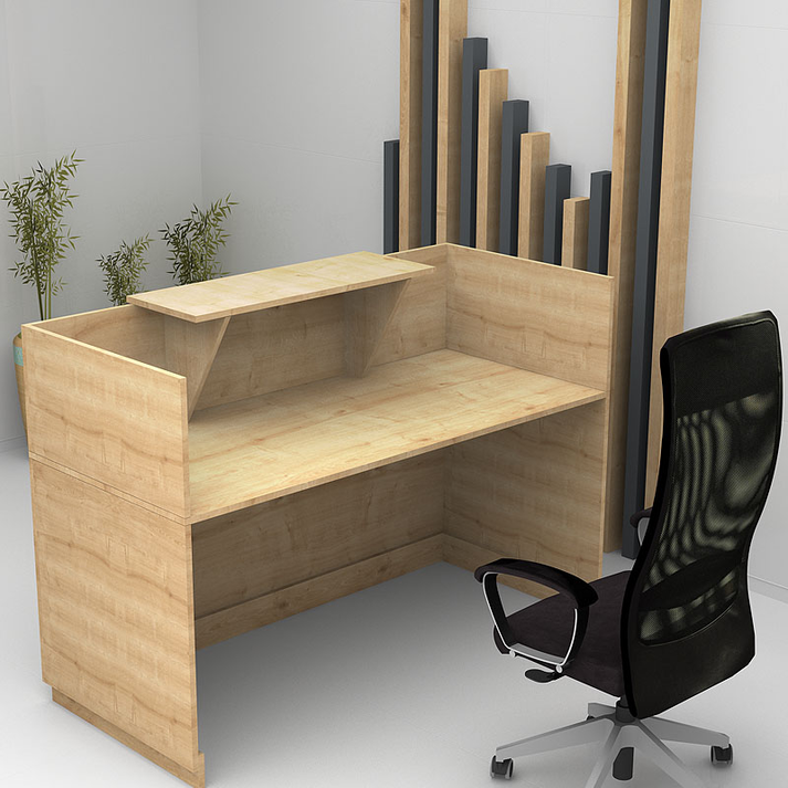 Γραφείο υποδοχής - reception Lemmon χρώμα φυσικό οξιάς 160x70x110εκ.