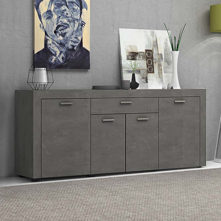 Μπουφές Joseph χρώμα γκρι σκυροδέματος 177x40x76εκ.