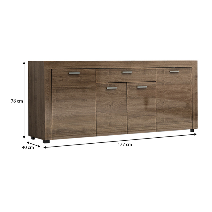 Μπουφές Joseph χρώμα καρυδί 177x40x76εκ.