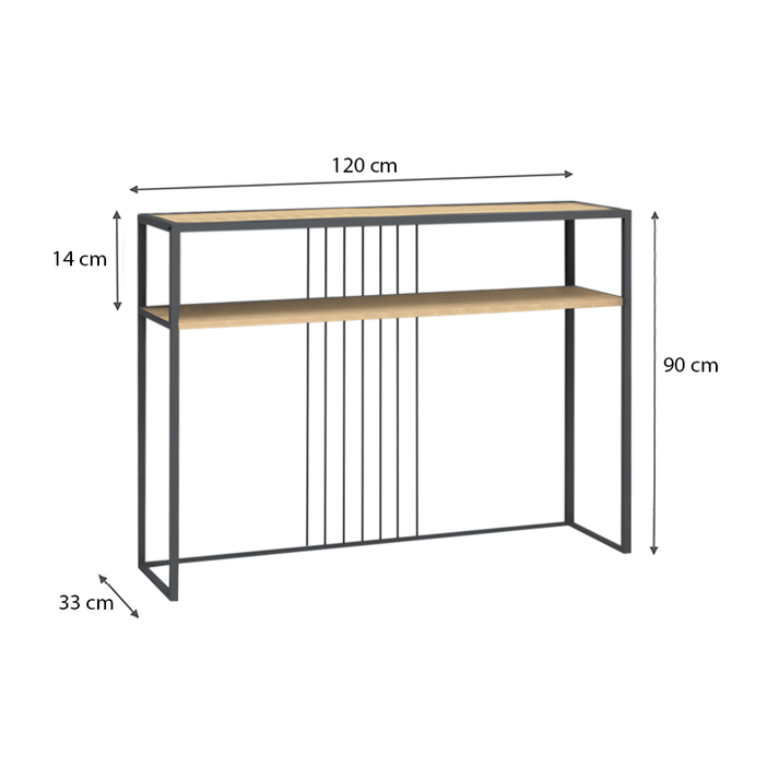 Κονσόλα Kary χρώμα oak 120x33x90εκ.