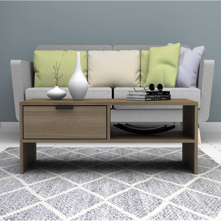 Τραπεζάκι σαλονιού Galaxy χρώμα καρυδί 100x50x42εκ.