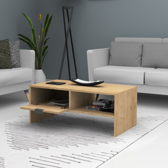 Τραπεζάκι σαλονιού Galaxy χρώμα φυσικό οξιάς 100x50x42εκ.