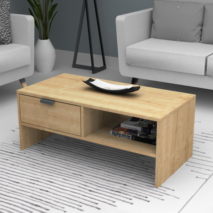 Τραπεζάκι σαλονιού Galaxy χρώμα φυσικό οξιάς 100x50x42εκ.