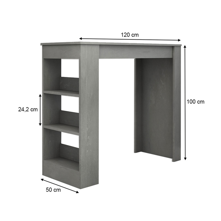 Τραπέζι μπαρ Deep χρώμα γκρι σκυροδέματος 120x50x100εκ.