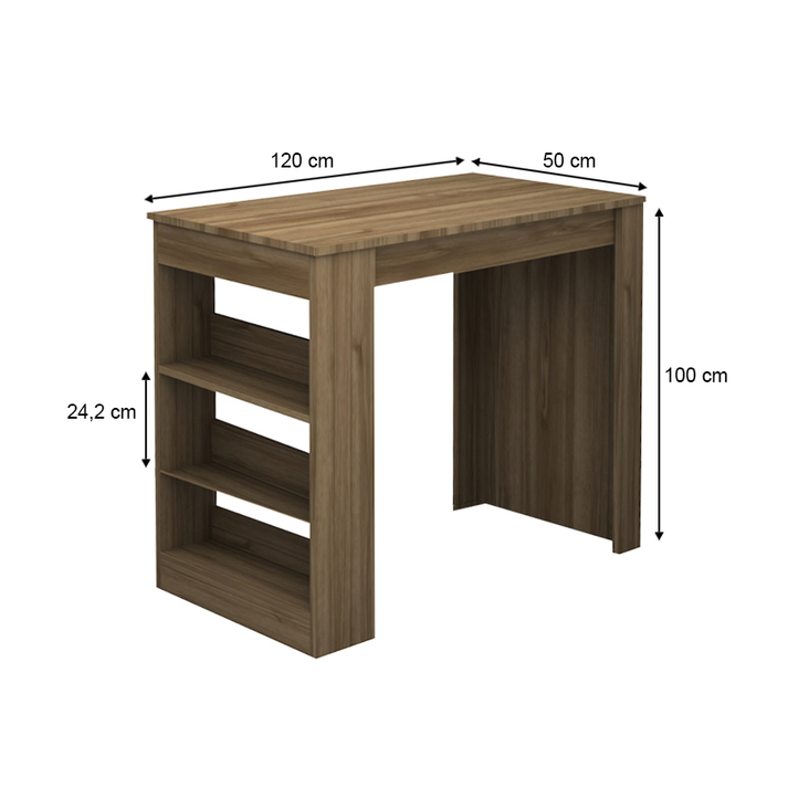 Τραπέζι μπαρ Deep χρώμα καρυδί 120x50x100εκ.