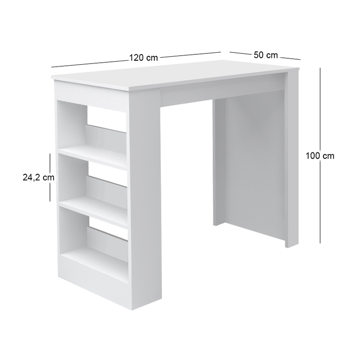 Τραπέζι μπαρ Deep χρώμα λευκό 120x50x100εκ.