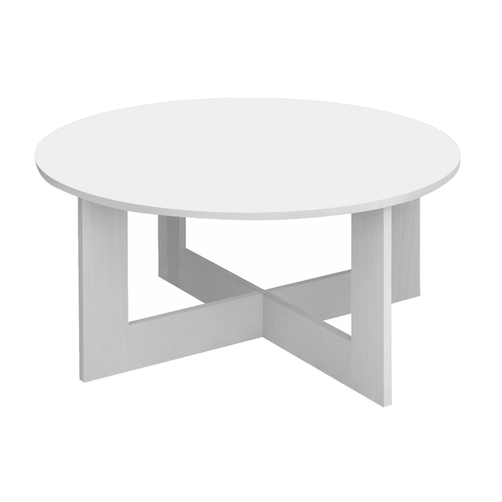 Τραπεζάκι σαλονιού Kati χρώμα λευκό Ø80x42εκ.