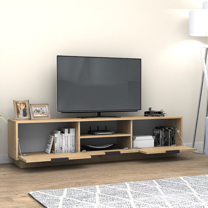 Έπιπλο τηλεόρασης Mensa χρώμα φυσικό οξιάς 180x35x43cm.