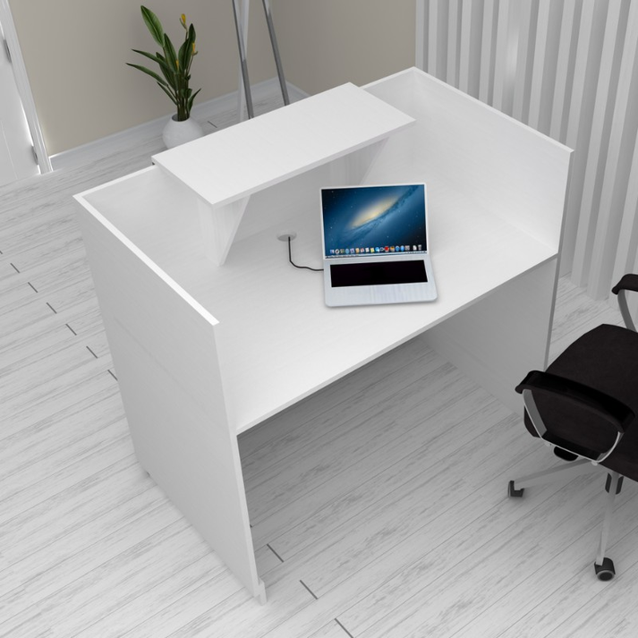 Γραφείο υποδοχής - reception Lemmon χρώμα λευκό 120x70x110εκ.