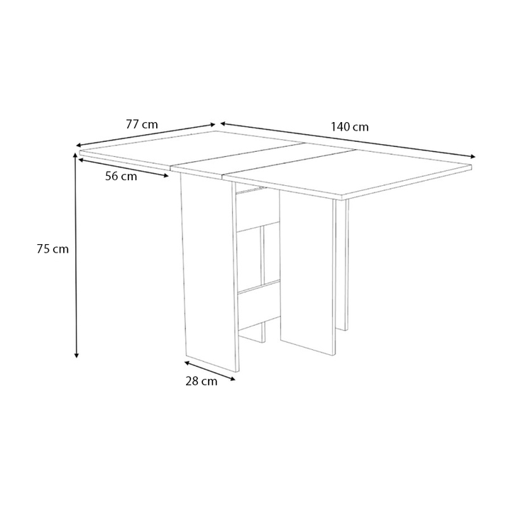Τραπέζι Pepe επεκτεινόμενο χρώμα λευκό - φυσικό οξιάς 28(56+56)x77x75εκ.