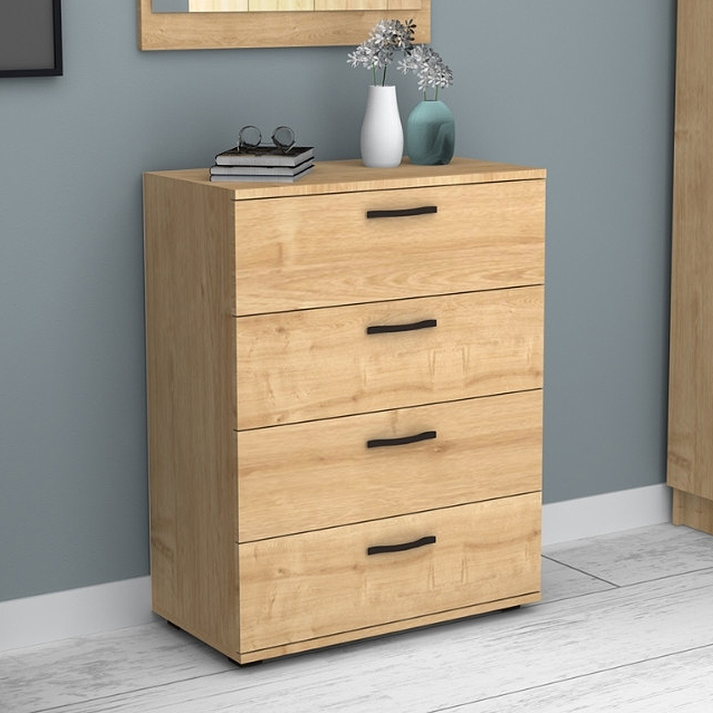 Συρταριέρα Velika χρώμα φυσικό οξιάς 73x44x96εκ.