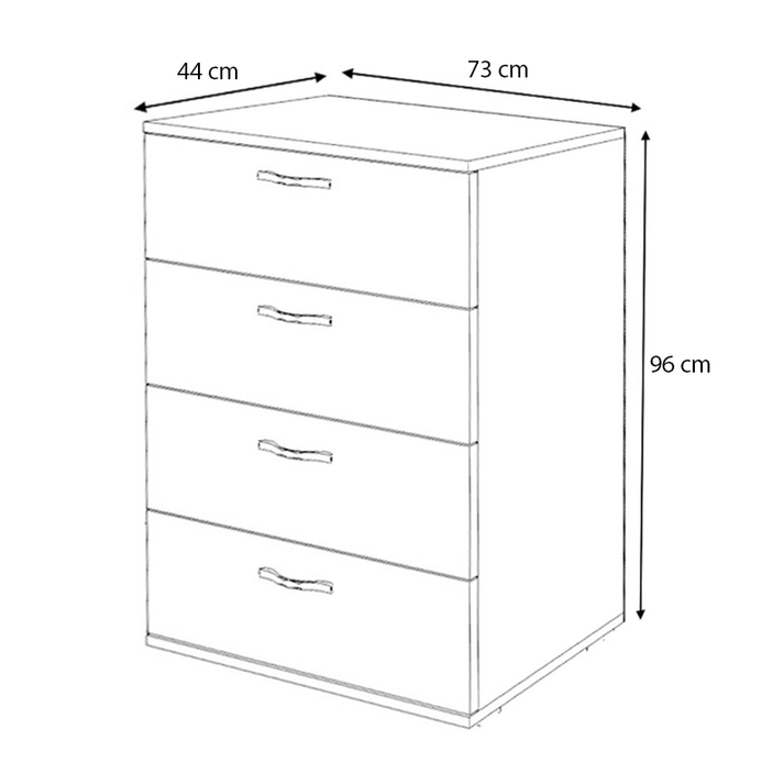 Συρταριέρα Velika χρώμα γκρι σκυροδέματος 73x44x96εκ.