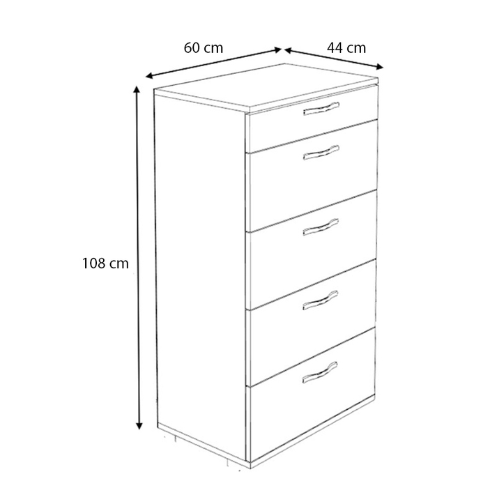 Συρταριέρα Helia χρώμα φυσικό οξιάς 60x44x108εκ.