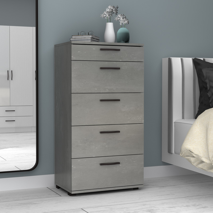 Συρταριέρα Helia χρώμα γκρι σκυροδέματος 60x44x108εκ.