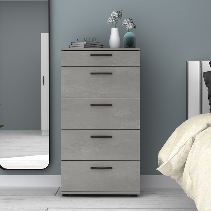 Συρταριέρα Helia χρώμα γκρι σκυροδέματος 60x44x108εκ.