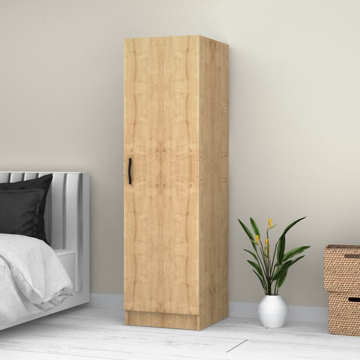 Ντουλάπα ρούχων Victoria μονόφυλλη χρώμα φυσικό οξιάς 50x60x181εκ.
