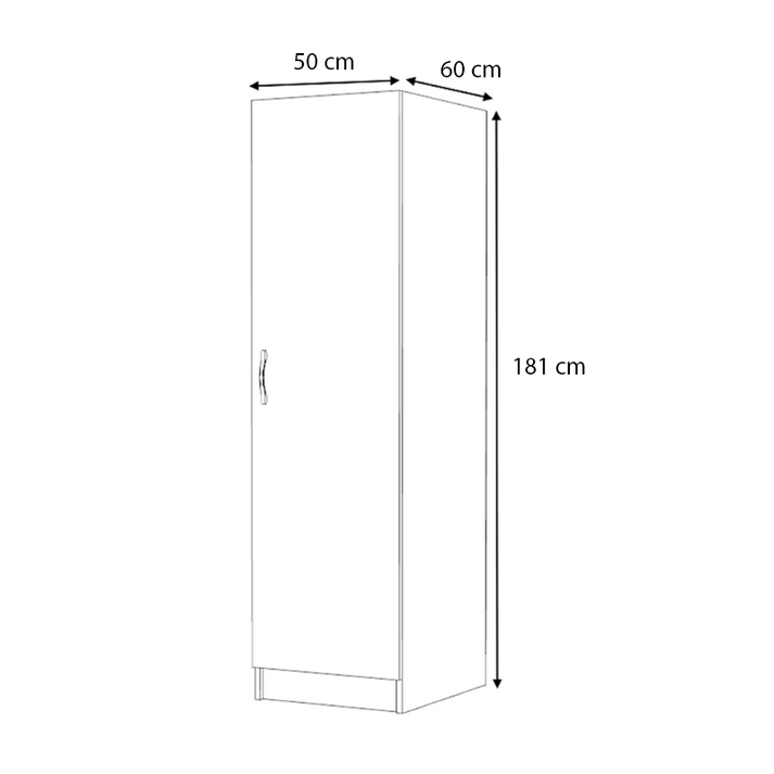 Ντουλάπα ρούχων Victoria μονόφυλλη χρώμα φυσικό οξιάς 50x60x181εκ.