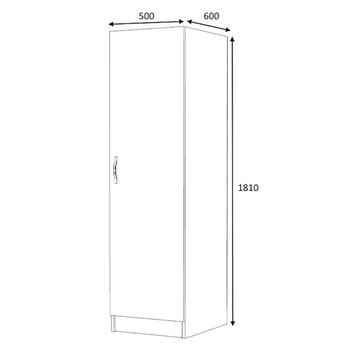 Ντουλάπα ρούχων Victoria μονόφυλλη χρώμα φυσικό οξιάς 50x60x181εκ.