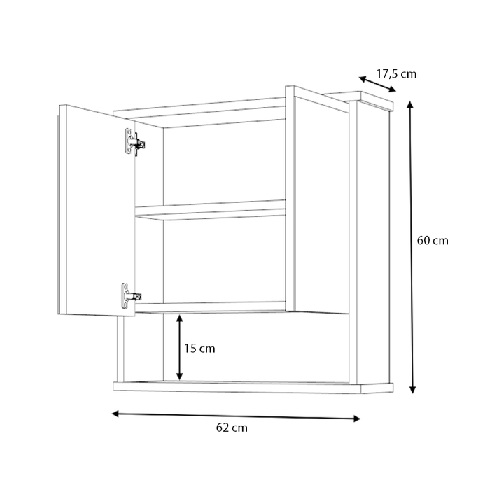 Καθρέπτης μπάνιου Delo χρώμα λευκό 62x17,5x60εκ.