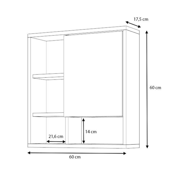 Καθρέπτης μπάνιου Demo χρώμα λευκό 60x17,5x60εκ.