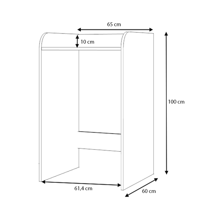Έπιπλο πλυντηρίου Toren χρώμα λευκό 65x60x100εκ.