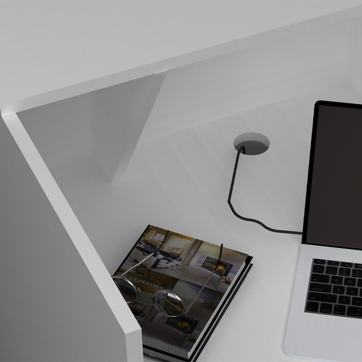 Γραφείο υποδοχής - reception Gemini χρώμα λευκό 100x70x110εκ.