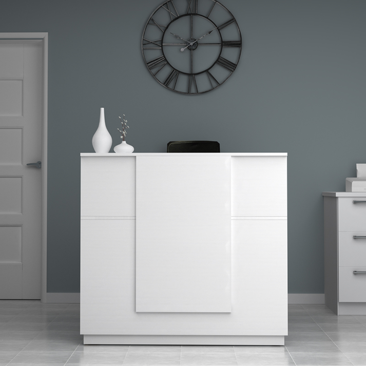 Γραφείο υποδοχής - reception Gemini χρώμα λευκό 120x70x110εκ.