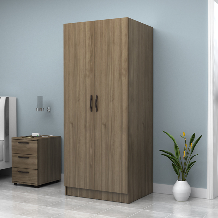 Ντουλάπα ρούχων Vivian δίφυλλη χρώμα καρυδί 80x51,8x181εκ.