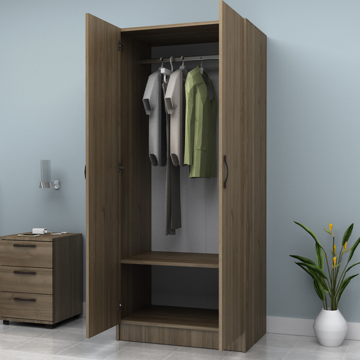 Ντουλάπα ρούχων Vivian δίφυλλη χρώμα καρυδί 80x51,8x181εκ.