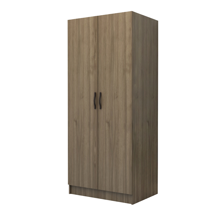 Ντουλάπα ρούχων Vivian δίφυλλη χρώμα καρυδί 80x51,8x181εκ.