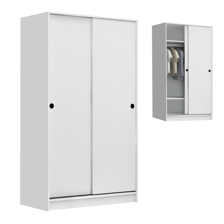 Ντουλάπα ρούχων Regio δίφυλλη συρόμενη χρώμα λευκό 100x60x181εκ.