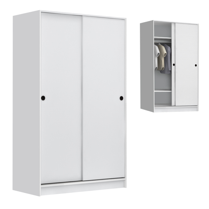 Ντουλάπα ρούχων Regio δίφυλλη συρόμενη χρώμα λευκό 120x60x200εκ.
