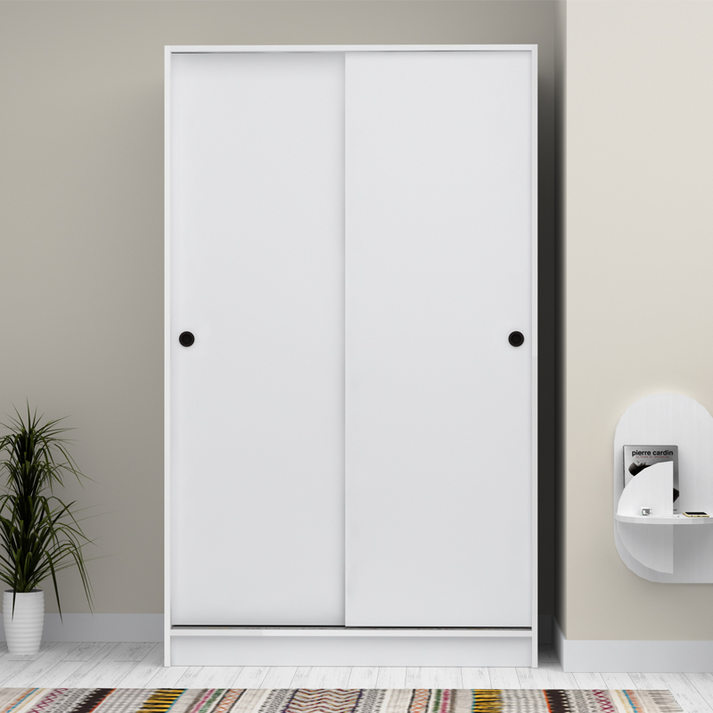 Ντουλάπα ρούχων Regio δίφυλλη συρόμενη χρώμα λευκό 120x60x200εκ.