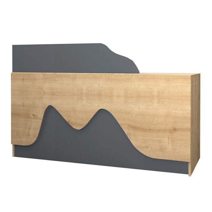 Γραφείο υποδοχής - reception Lione χρώμα φυσικό οξιάς - ανθρακί 160x60x100εκ.