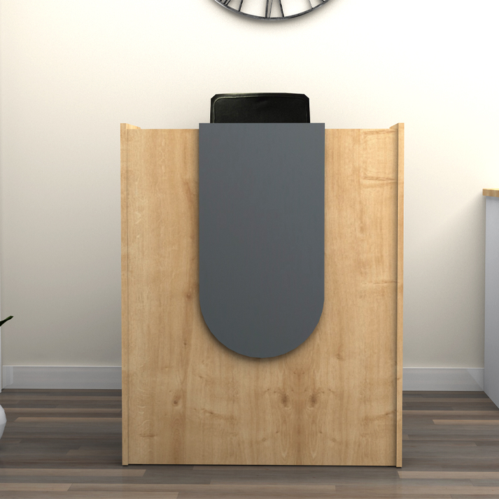 Γραφείο υποδοχής - reception Mezzo χρώμα φυσικό οξιάς - ανθρακί 90x40x110εκ.