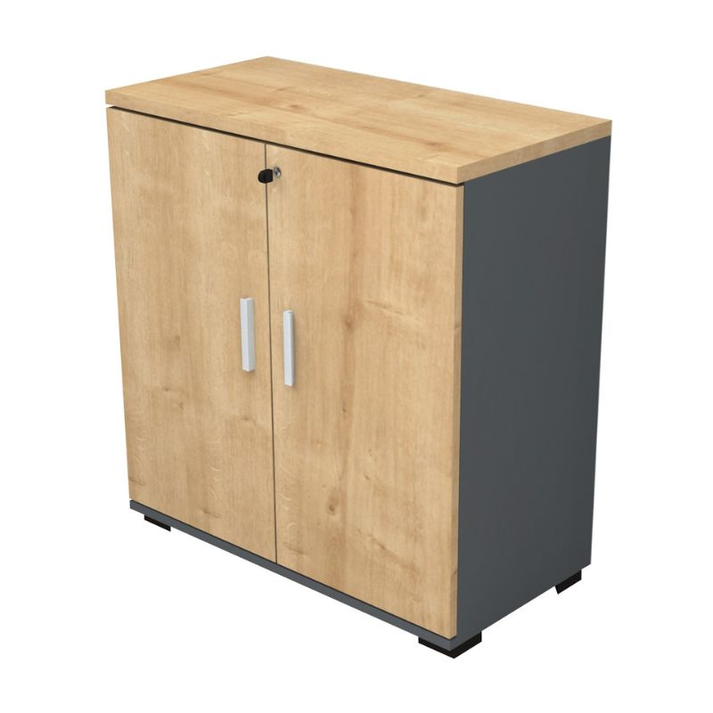 Ντουλάπι γραφείου επαγγελματικό Venturo χρώμα ανθρακί - φυσικό οξιάς 80x40x80εκ.